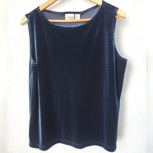 Chico's velvet sleeveless blouse layers essential - Picture 1 of 8